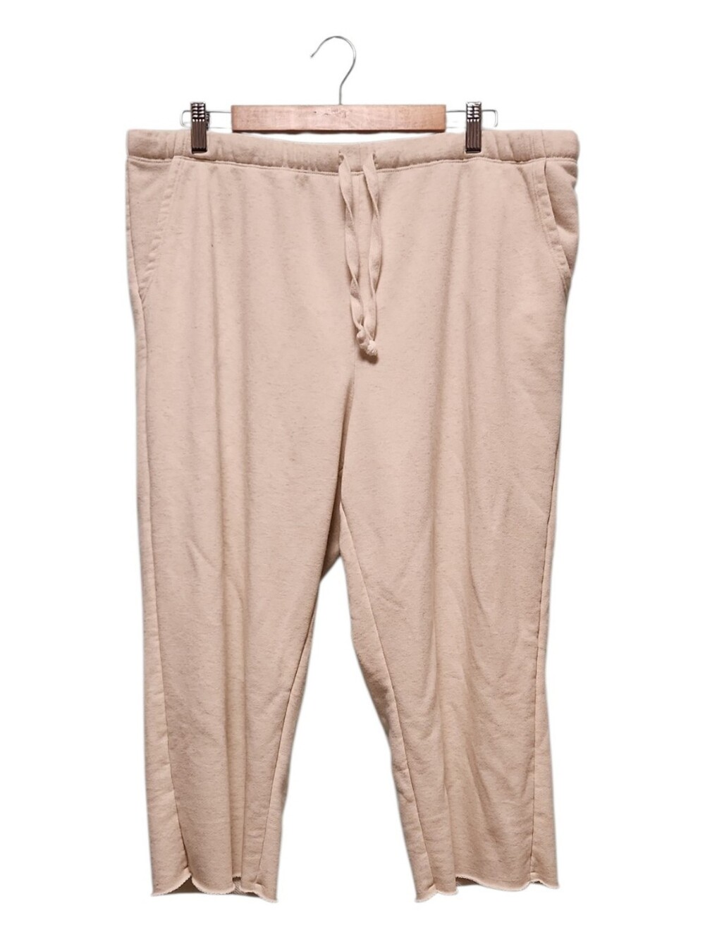 Women's Drawstring Casual Joggers Pants in Cream XL